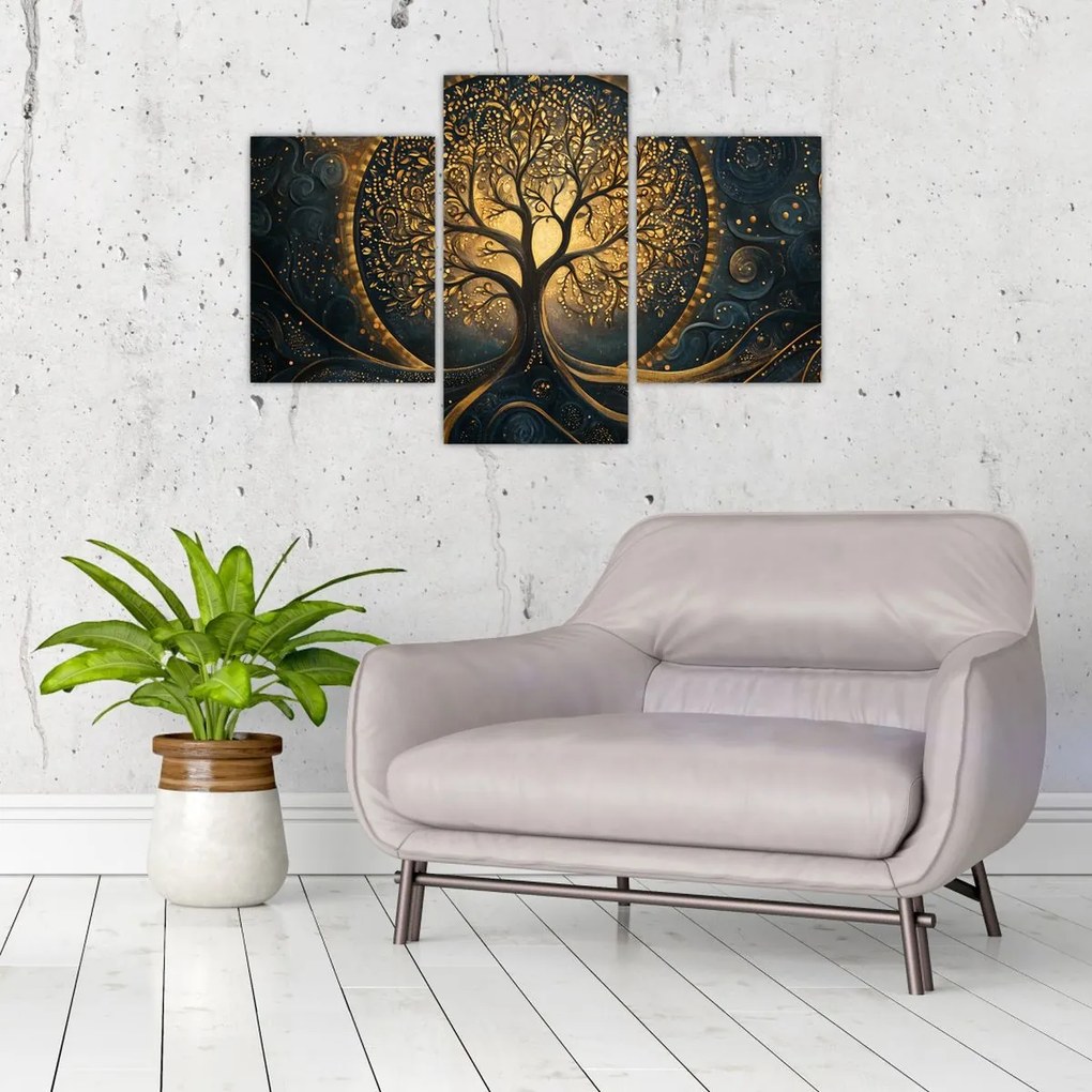 Obraz – Strom so zlatou aurou (90x60 cm)