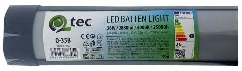 LED Podlinkové svietidlo QTEC LED/36W/230V 120 cm čierna