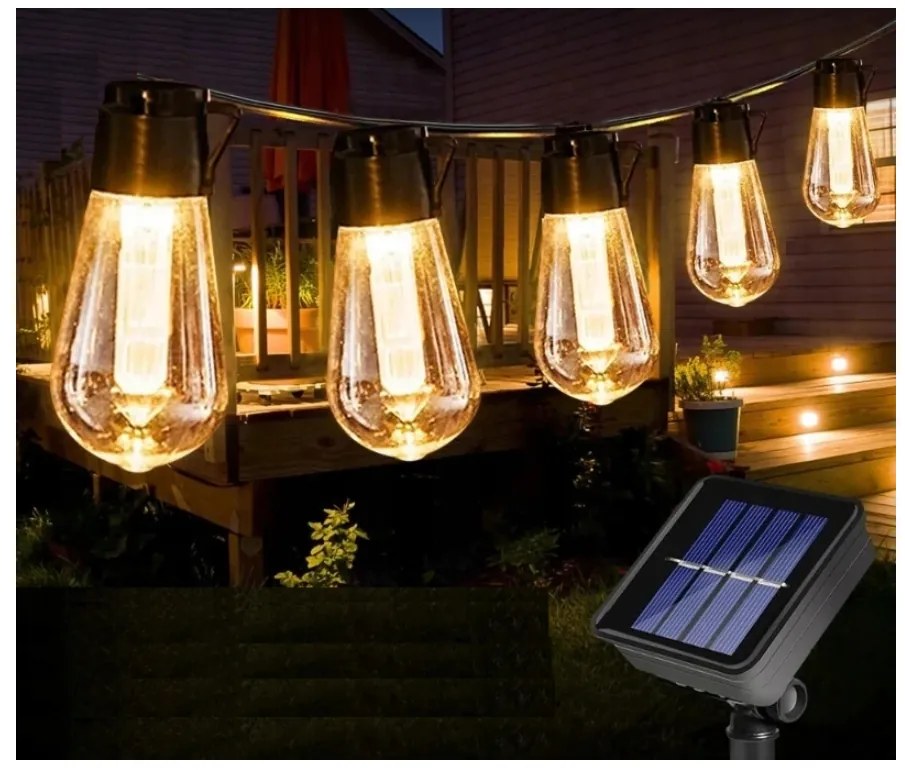 BERGE Záhradná solárna girlanda 10 LED 5 metrov