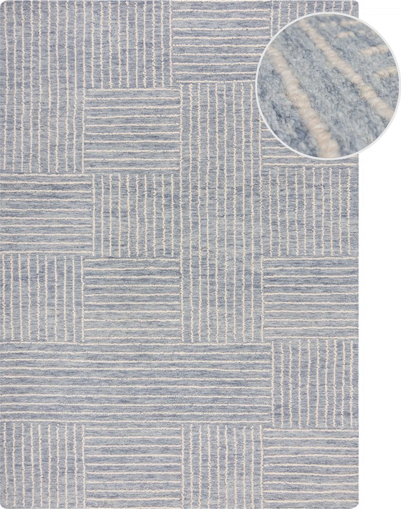 Flair Rugs, Kusový koberec Memphis Abstract Check Blue, 200x290, modrá, obývacia izba