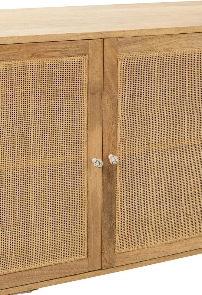 Drevená komoda z mangového dreva s výpletom Ginna - 170*45*80 cm