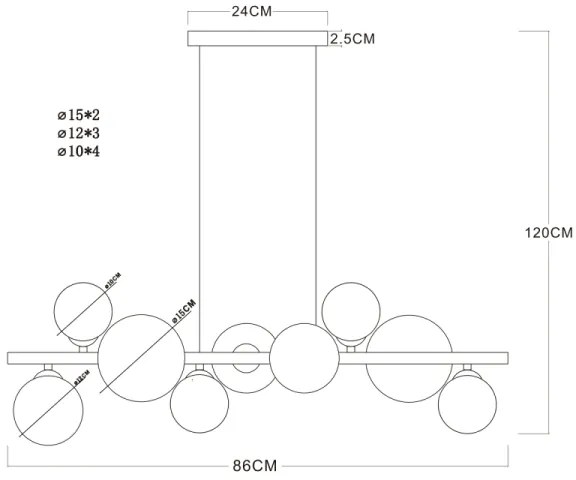 Globo 56133-9H - LED Luster na lanku RIHA 9xG9/3W/230V