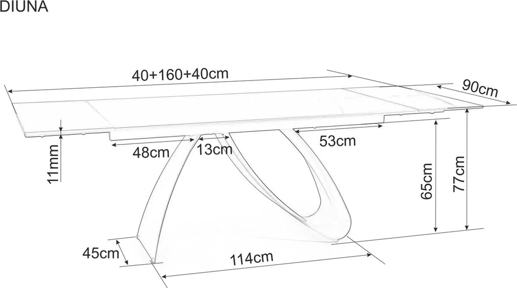 Jedálenský rozkladací stôl Domingo 140/272 cm čierny/dub prírodný