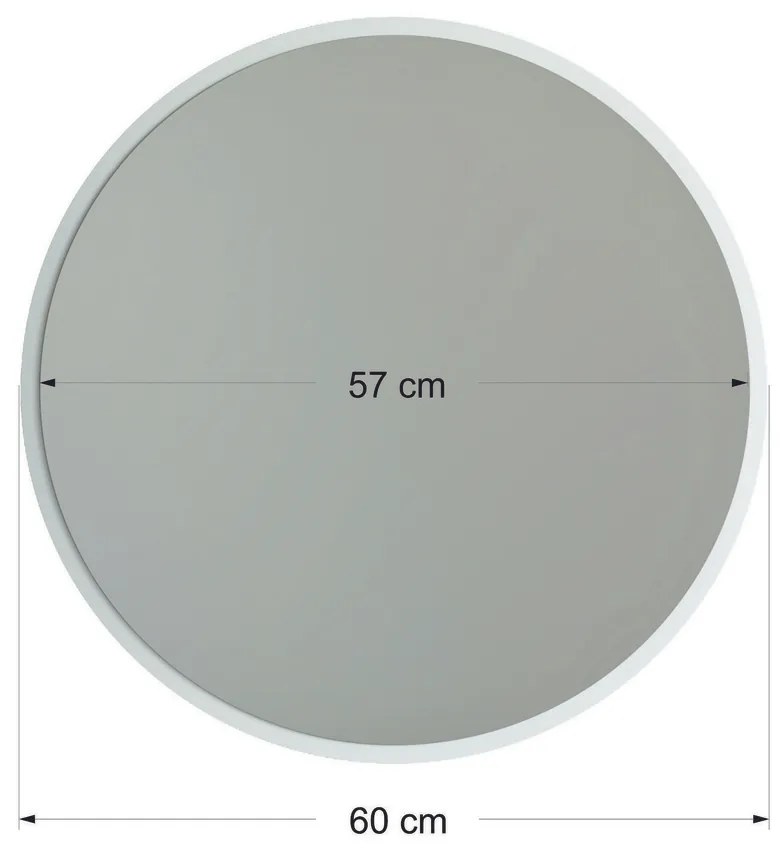 Zrkadlo Yuvarlak Ayna Beyaz 60 cm