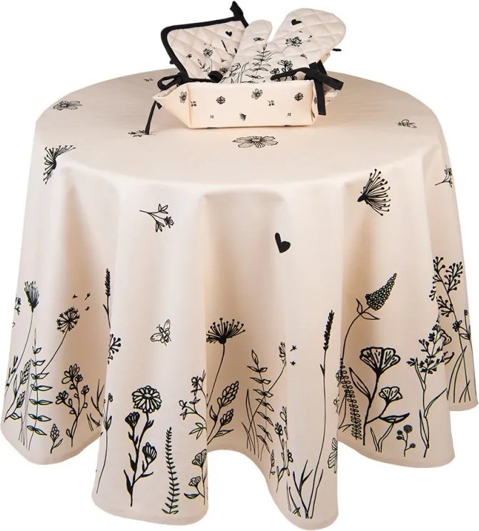 Béžová bavlnená chňapka s kvetinami Flora And Fauna - 18*30 cm