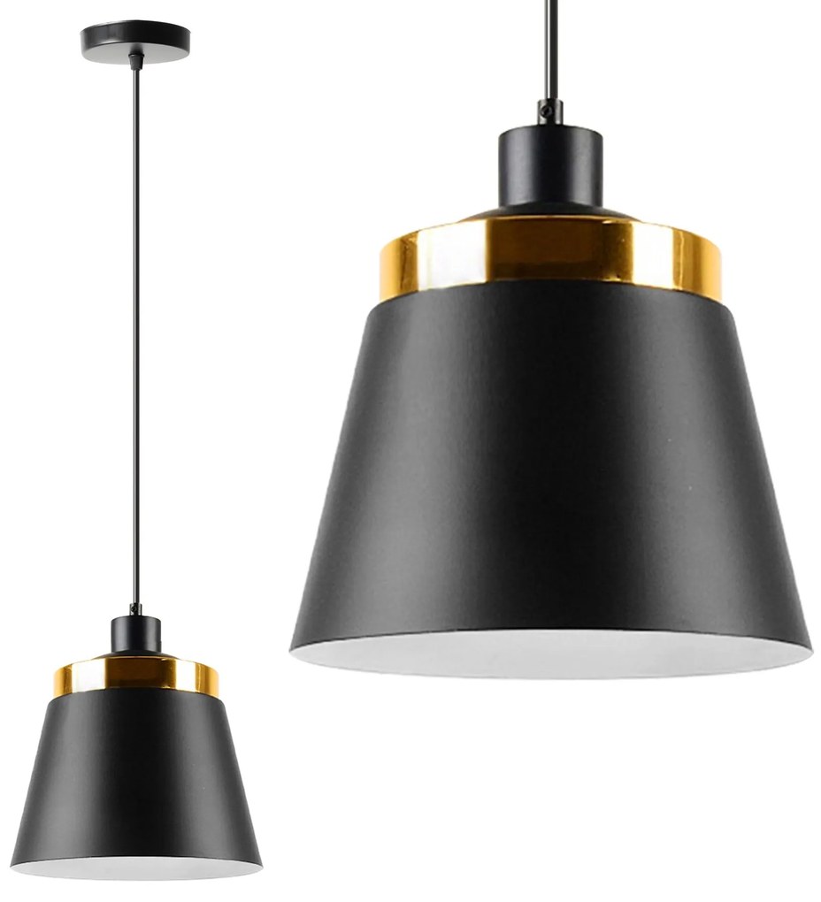Toolight - Závesné kovové stropné svietidlo 1xE27 APP293-1CP, čierna, OSW-00862