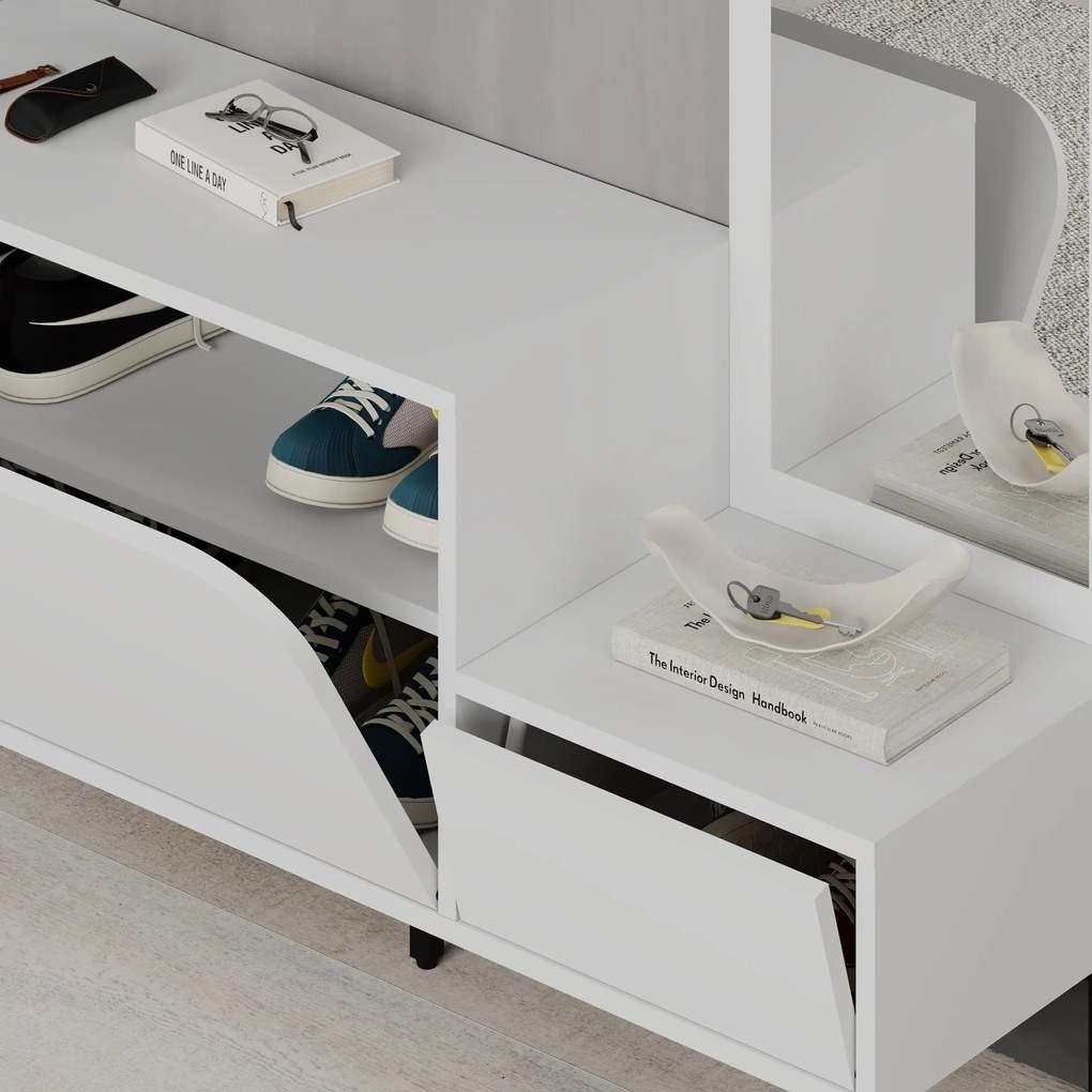 Moderná predsieňová stena Houseland Mila biela