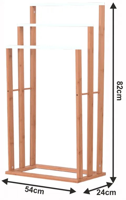 Stojan na uteráky Komo New - bambus / biela