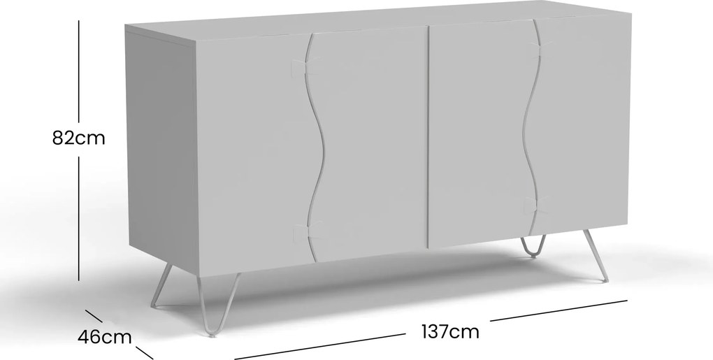 Komoda Avola 137 cm z masívu čierna/orech