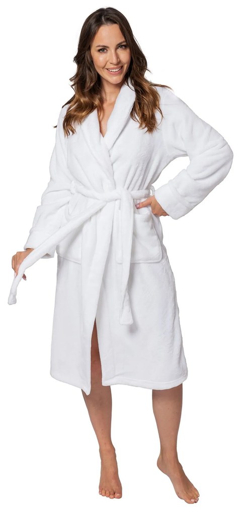 Tutumi Tutumi, dámsky župan Queen s golierom L/XL, biela-zlatá, SZL-05698