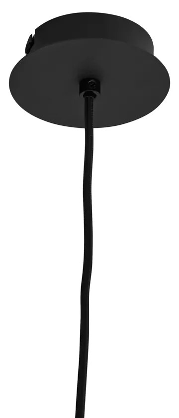 Art Deco závesné svietidlo čierne s dymovým sklom - Vidro