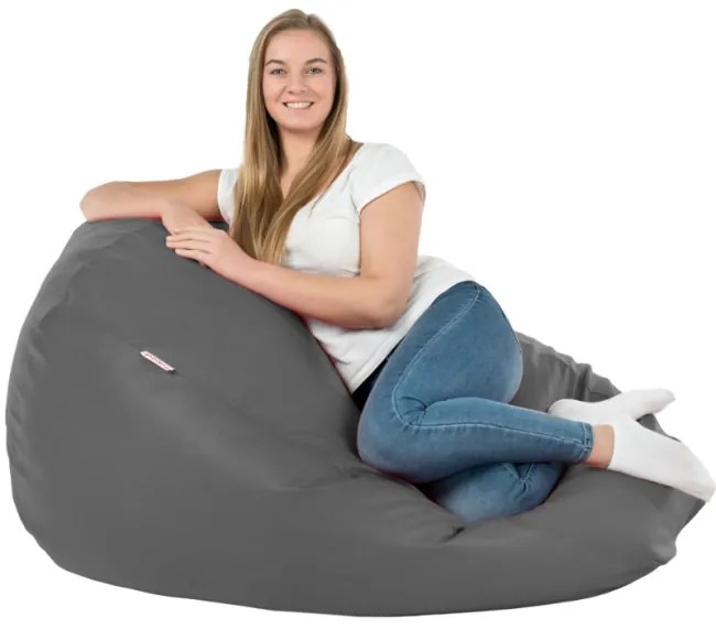 Sedací vak SAKO sivý ekokoža