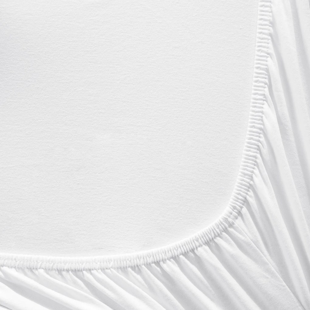 Goldea jersey elastická plachta - biela 160 x 200 cm