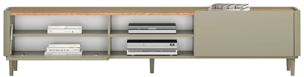 TV stolík Elivo 220 cm na nožičkách - eukalyptus / dub baltic dune