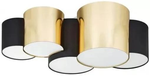 TK-LIGHTING Moderné stropné osvetlenie MONA GOLD, 5xE27, 60W, čierna a zlatá