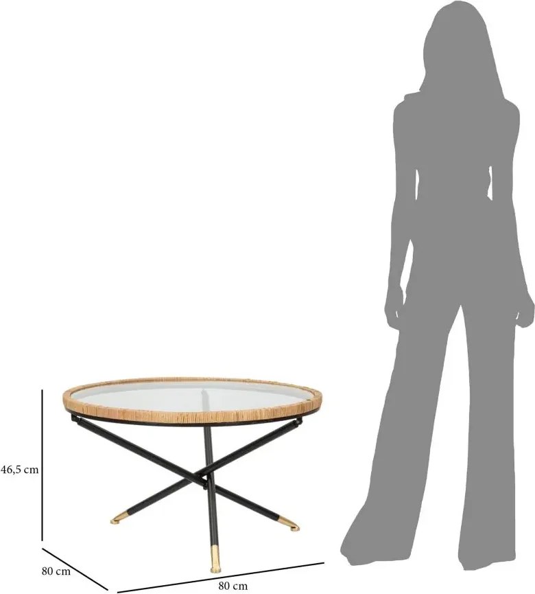 Konferenční stolek Saint Barth 80 cm hnědo-černý