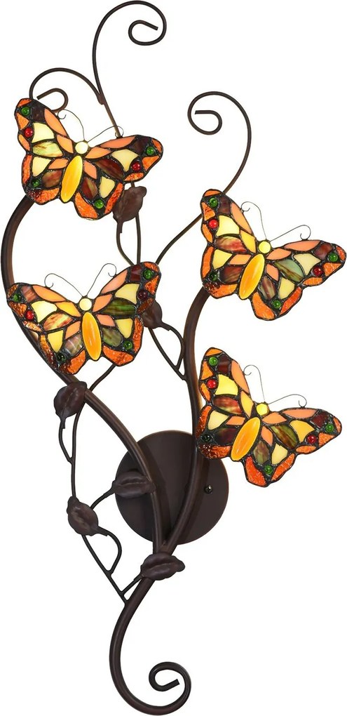 Nástenná lampa Tiffany Papillons - 32 * 68 cm G4 / 4 * 2W