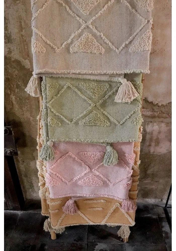 Biely prateľný ručne tkaný bavlnený koberec 170x240 cm Tribu Natural – Lorena Canals