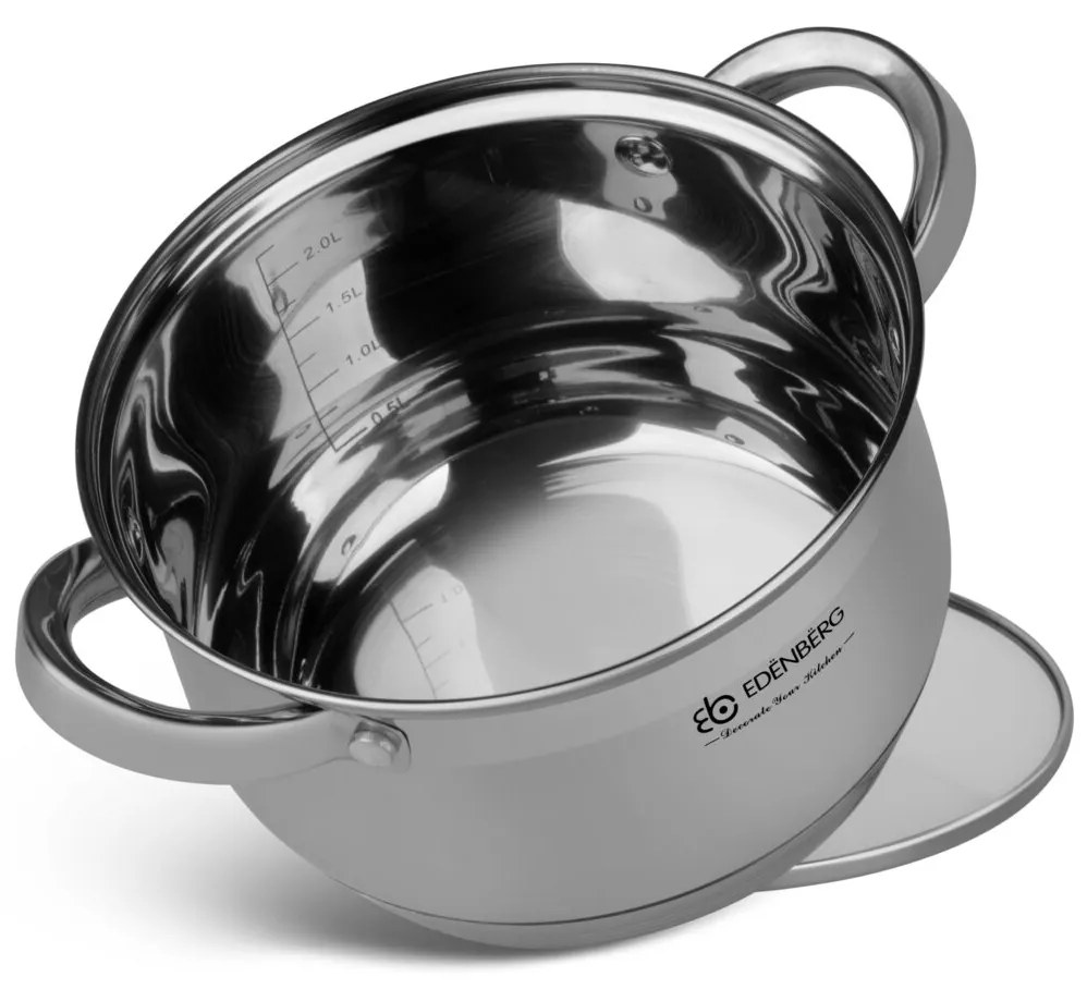 12 kusový set hrncov - striebro