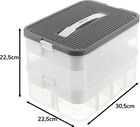 KRUZZEL Box na stavebnice s 2 úrovňami - organizér na hračky - Kruzzel