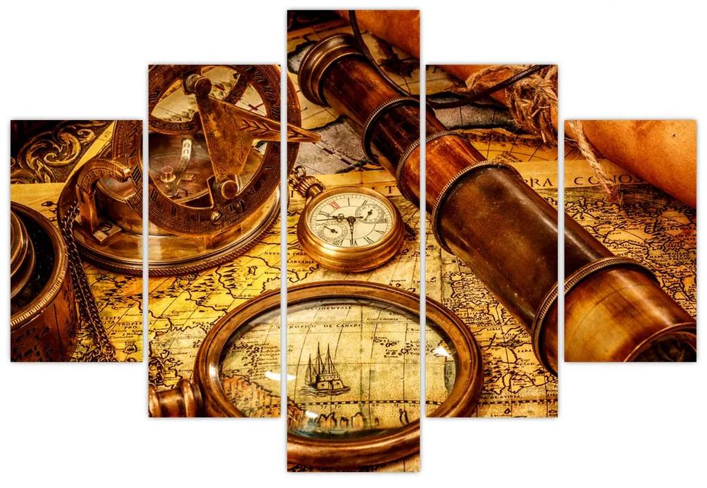 Obraz - Historické pomôcky námorníkov (150x105 cm)