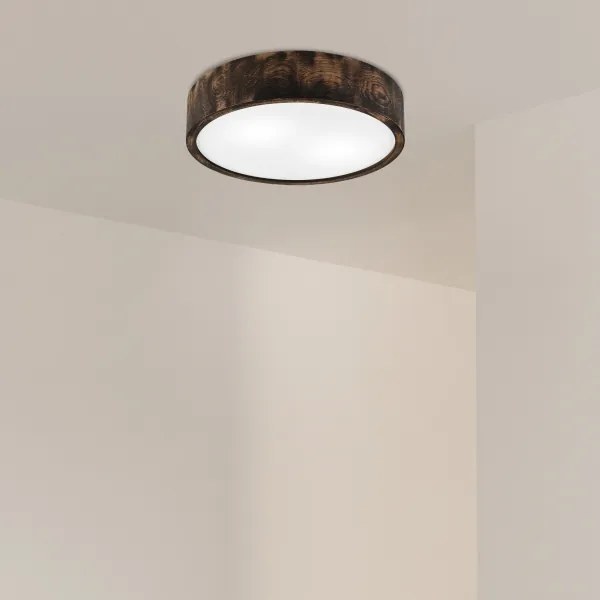 Stropné svietidlo OAK SMOKY 2xE27/15W/230V, pr. 37,5 cm, dub/tmavohnedá