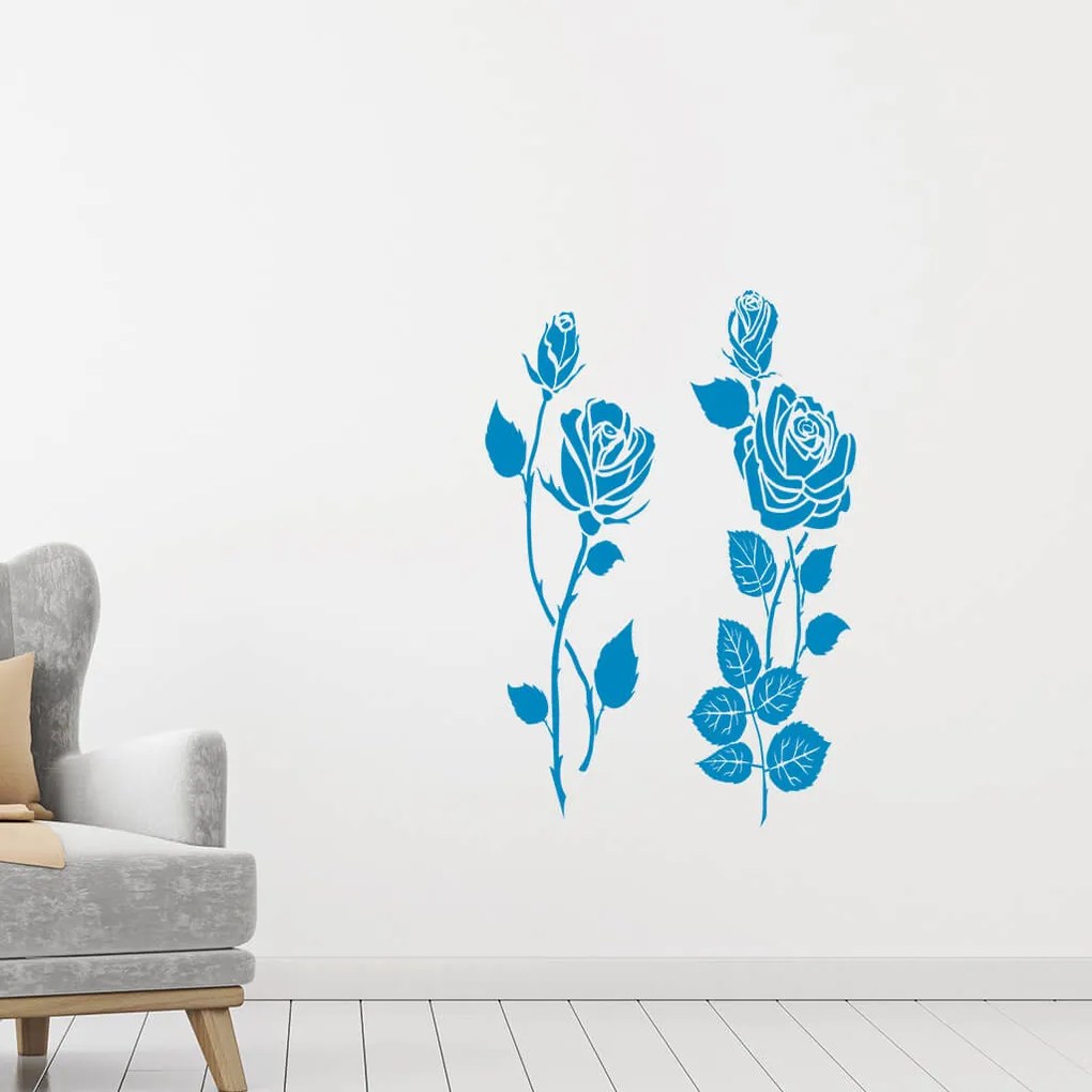 Veselá Stena Samolepka Dve ruže Farba: červená, Veľkosť: 100 x 110 cm