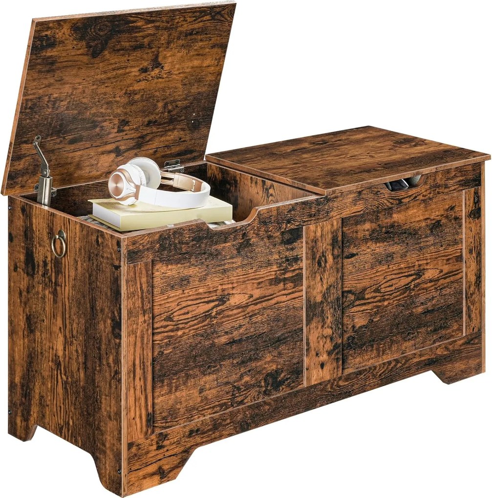 Lavice s úložným prostorem Vasagle Byvak 100 cm hnědá