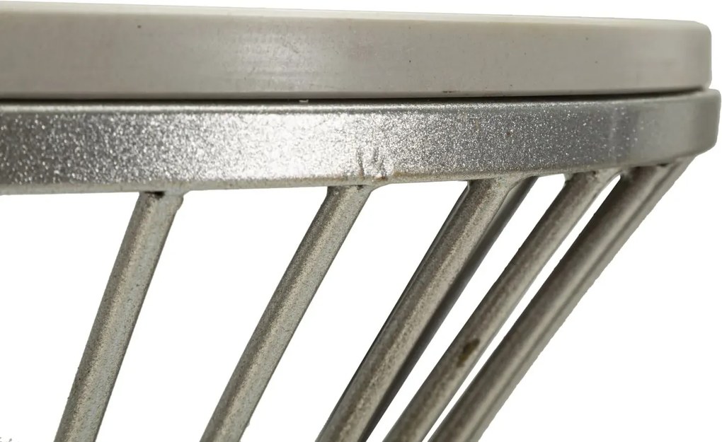 Odkladací stolík Funnel 50 cm strieborná/mramor