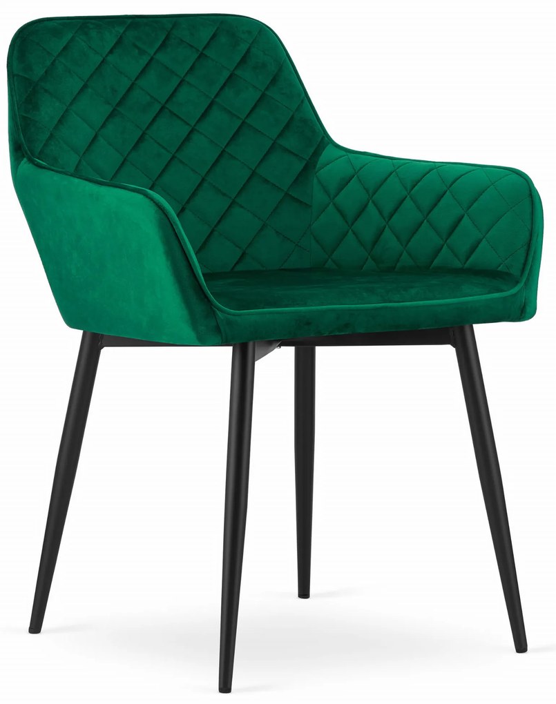 Vintino kreslo NOLA Velvet - smaragdovo zelena farba, nohy čierne - vintino.sk