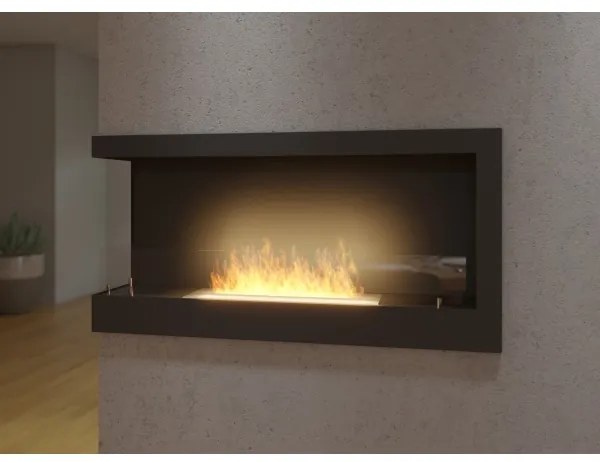 InFire - Rohový BIO krb 45x90 cm 3kW čierna