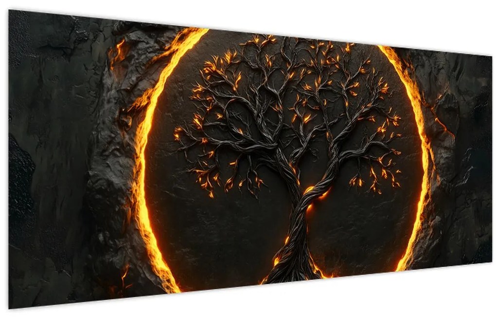 Obraz – Strom života v láve II. (120x50 cm)