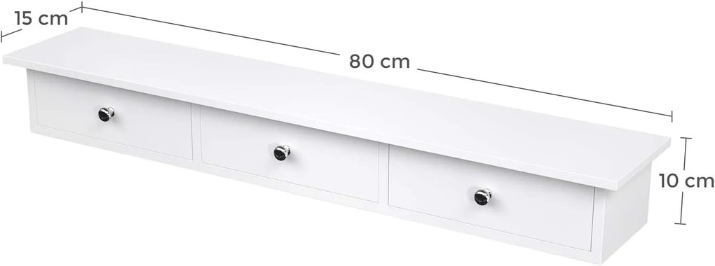 Nástěnná polička Aety 80 cm bílá