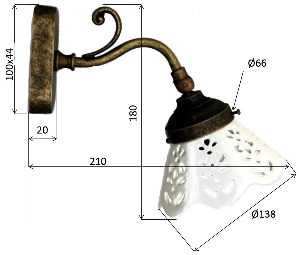 Sapho Sapho, BARI svietidlo E14, 40W, 230V, keramické tienitko, bronz, MC811