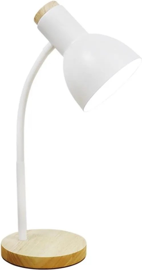 Zuma Line SM-W02-WH - Stolná lampa 1xE27/40W/230V biela/dub