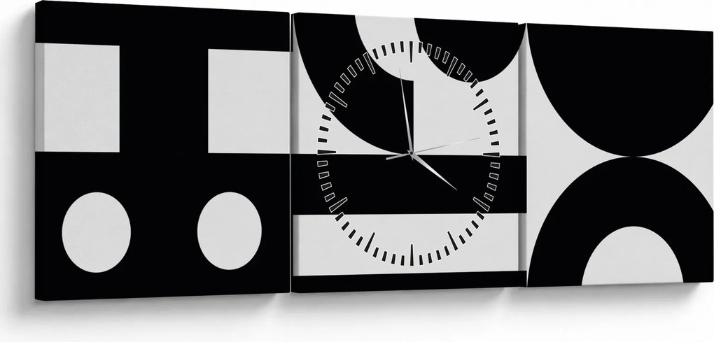 Obraz - Geometrická abstrakcia N⁰3 (s hodinami) (90x30 cm)