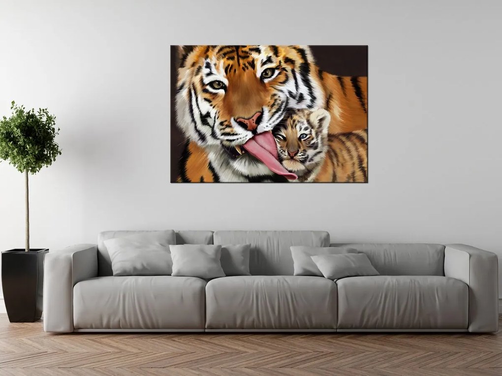 Gario Obraz na plátne Tiger a tigrík Rozmery: 30 x 20 cm