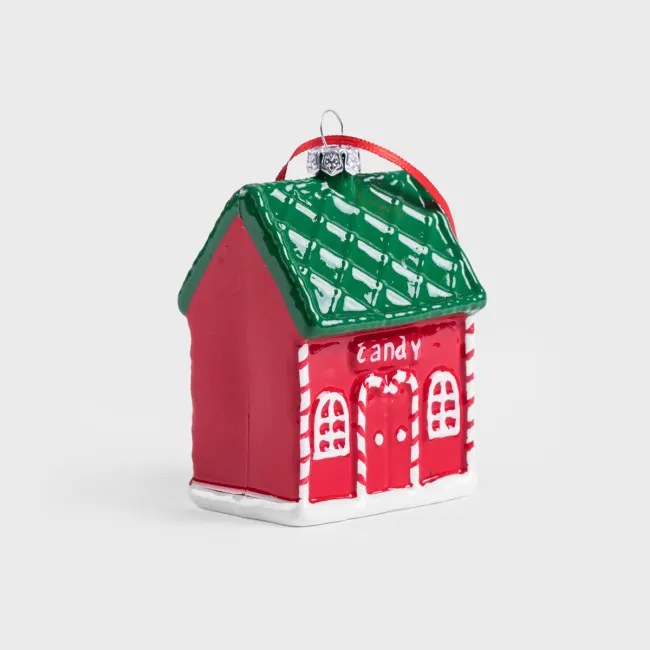 Vianočná ozdoba EVI RED červený domček 710292