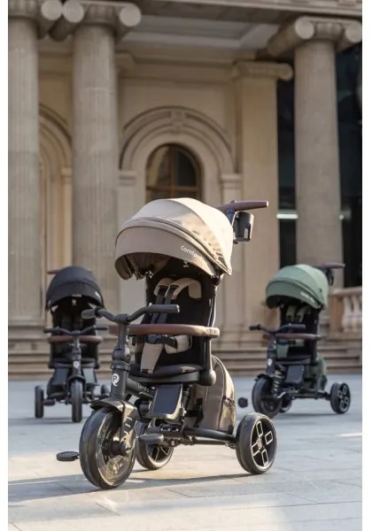 QPlay - Detská trojkolka 7v1 COMFO MAX hnedá