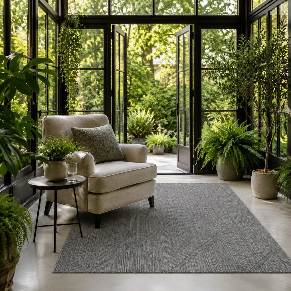 Ayyildiz, Kusový koberec Patara 4952 Grey – na von aj na doma, 160x230, šedá, chodba / predsieň