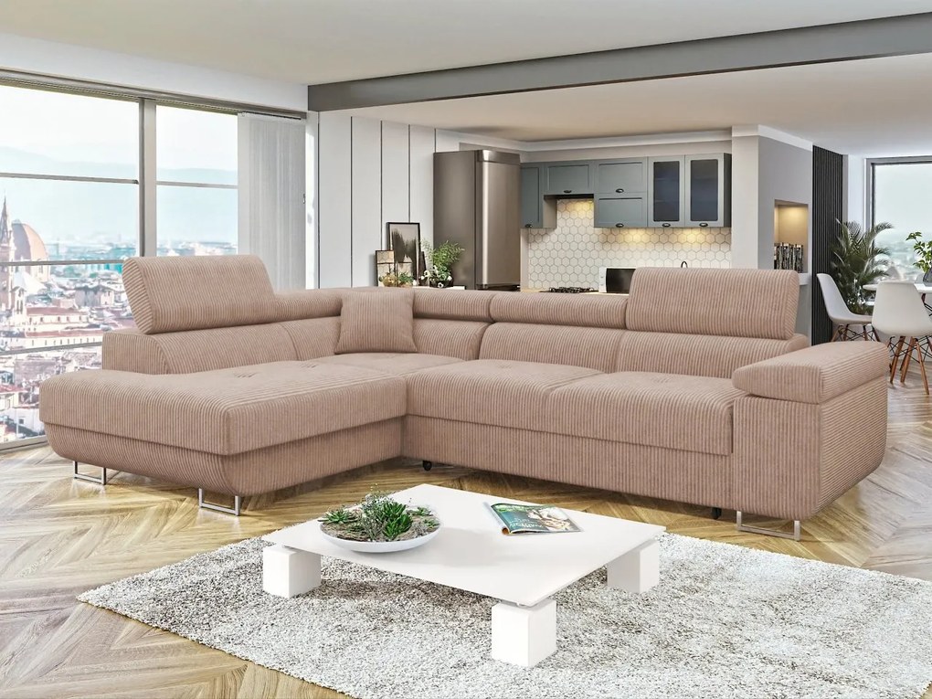 Rohová sedacia súprava Torezio, Dostupné poťahy: Poso 47, Strana: pravá