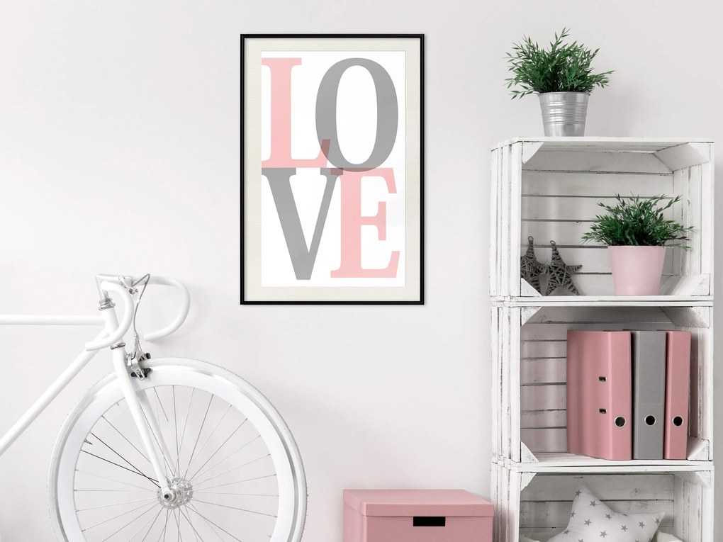 Artgeist Plagát - Grey Love [Poster] Veľkosť: 30x45, Verzia: Čierny rám