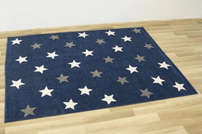 Detský koberec Emily Kids 5767A Hviezdy modrý