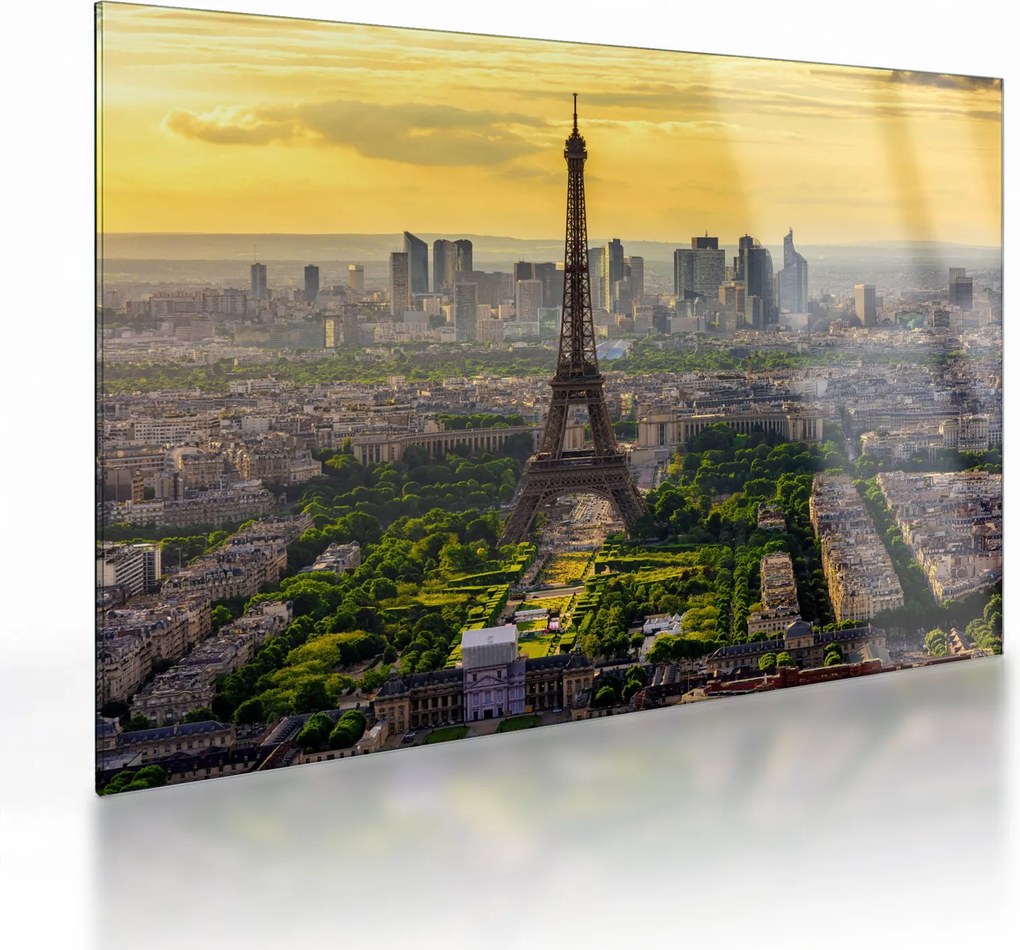 Sklenený obraz - Panoráma Paríža (70x50 cm)
