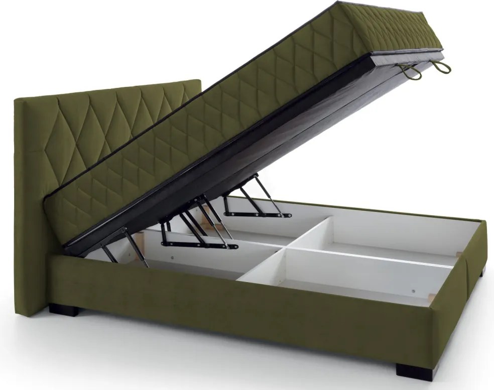 Posteľ Reve 180x200 cm, machovo zelená látka