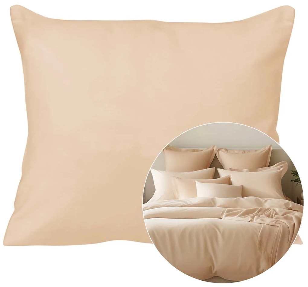 SATÉNOVÁ OBLIEČKA NA VANKÚŠ 50X80 CM SVETLOBÉŽOVÁ