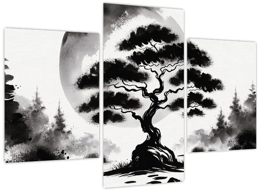 Obraz – Čiernobiela bonsai (90x60 cm)