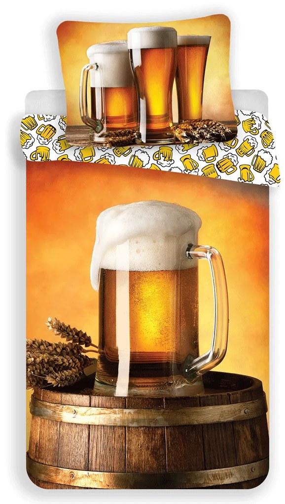 Jerry Fabrics bavlna povlečení Pivo 140x200 70x90