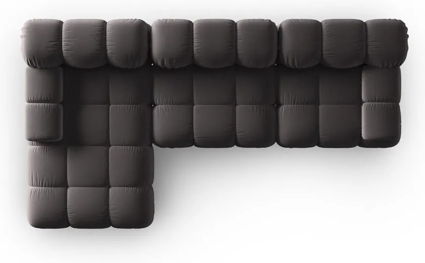 Tmavosivá zamatová pohovka 285 cm Bellis – Micadoni Home