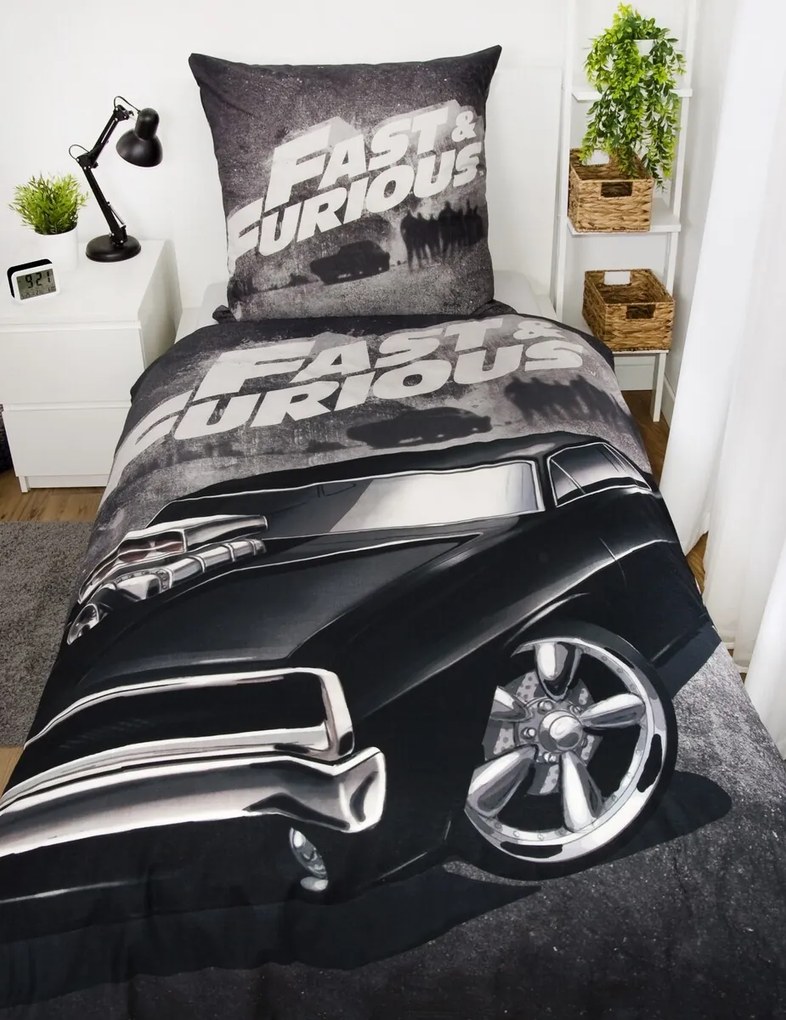 Herding Bavlnené posteľné prádlo Fast nad Furious,135 x 200 cm, 80 x 80 cm